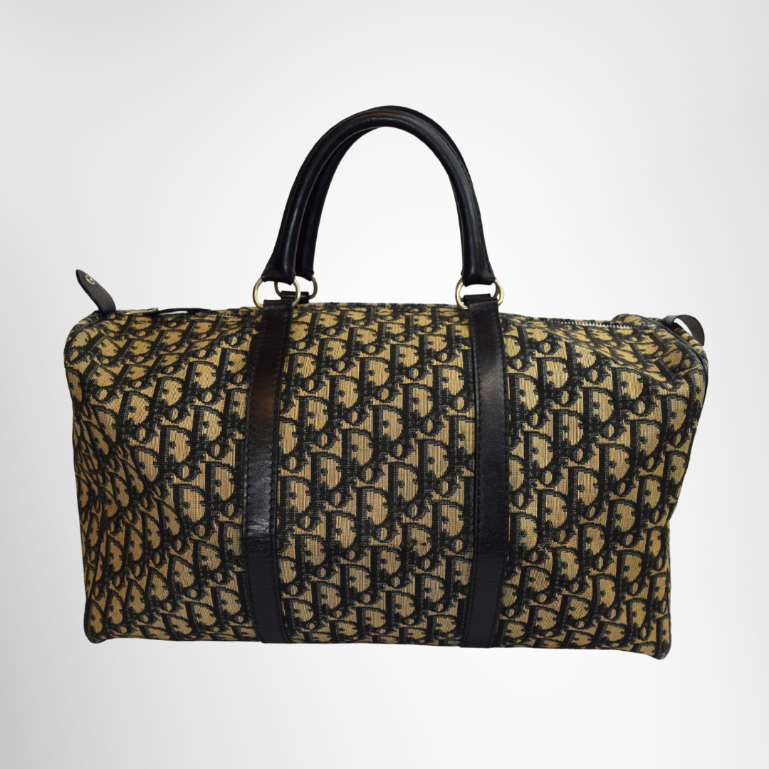 Dior Preowned Luxury Trotter Boston Bag Back View