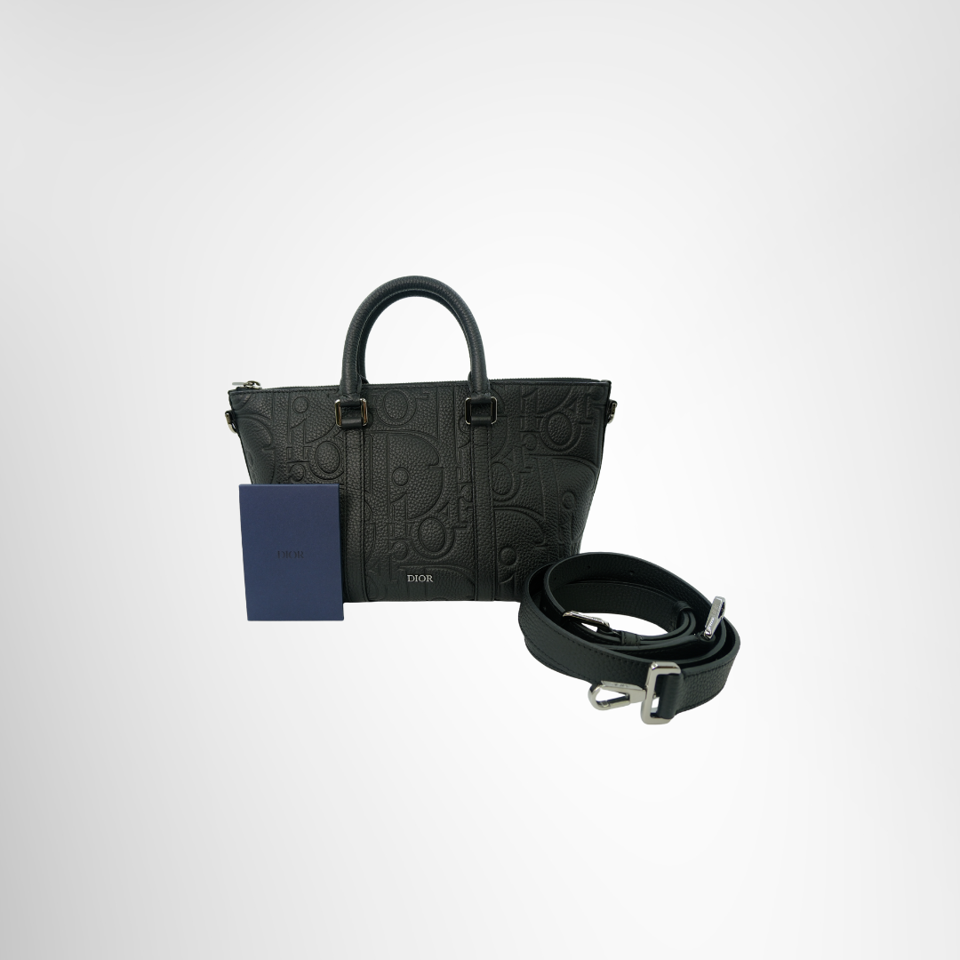 Dior Preowned Luxury Weekender 25 Bag Front View with Strap - Antonio & Co.