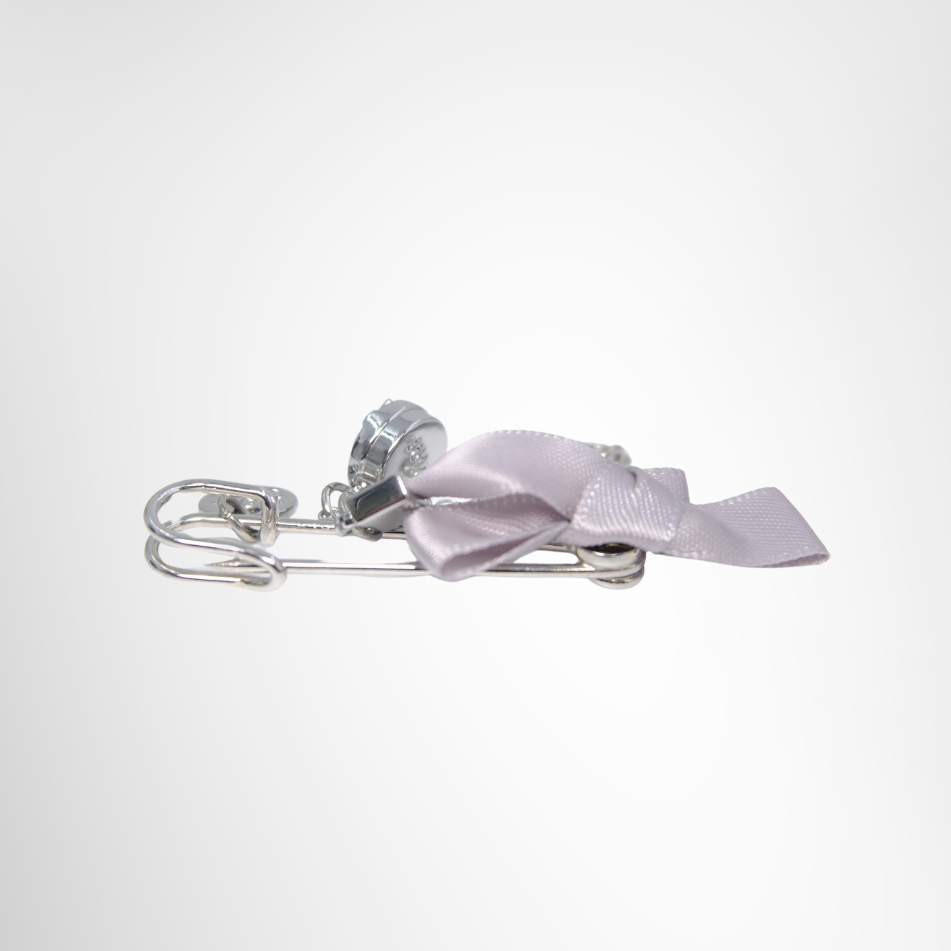 Dior Silver Tone Safety Pin Brooch – Pre-Owned Luxury Accessory – Antonio & Co –Side View 