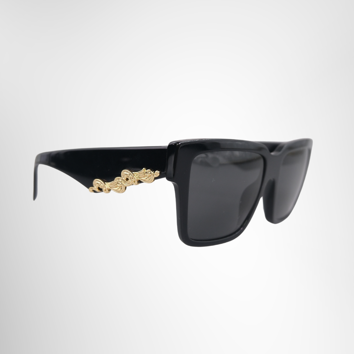 4436 Bold Black Square Acetate Sunglasses