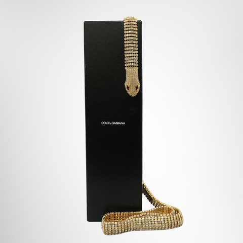 Dolce & Gabbana Couture Exotic Snake Swarovski Crystal Belt Necklace