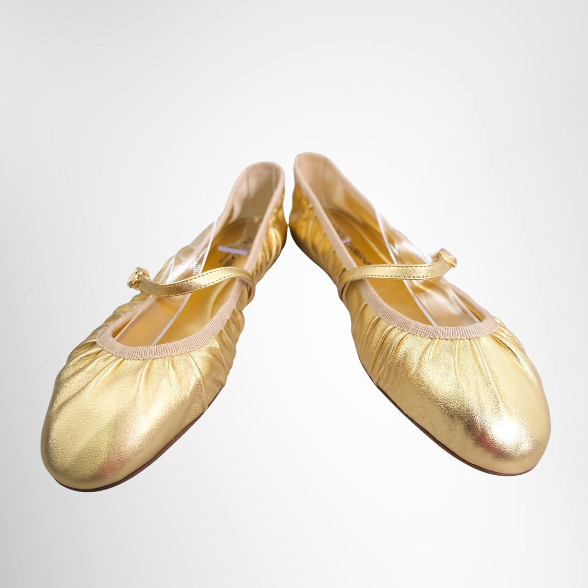 Dolce & Gabbana Nappa Mordore Ballet Flats - Gold