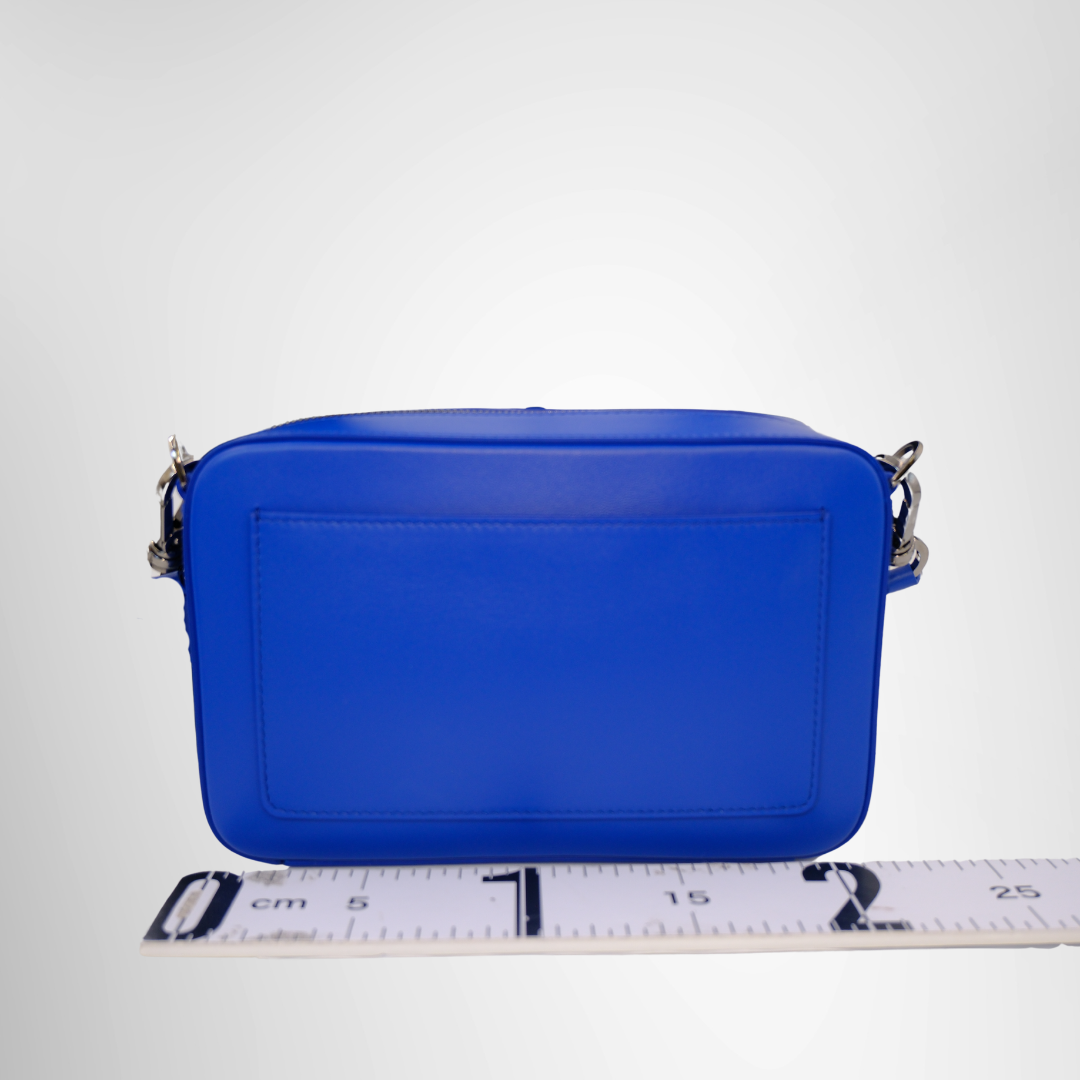 Dolce & Gabbana Preowned Luxury Logo Blue Leather Shoulder Bag Back View - Antonio & Co.