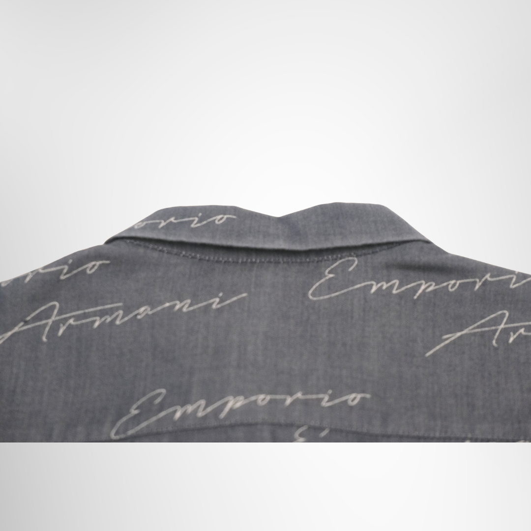 Emporio Armani Cotton Shirt Size M – Pre-Owned Luxury Apparel – Antonio & Co – Back Collar View