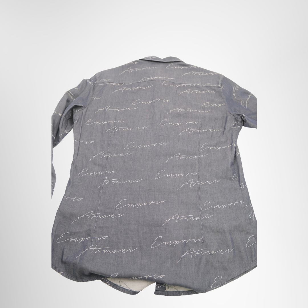 Emporio Armani Cotton Shirt Size M – Pre-Owned Luxury Apparel – Antonio & Co – Back View 2
