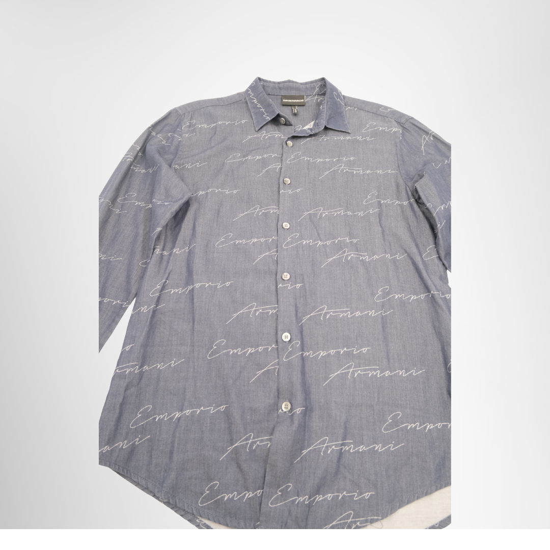 Emporio Armani Cotton Shirt Size M – Pre-Owned Luxury Apparel – Antonio & Co – Front VIew