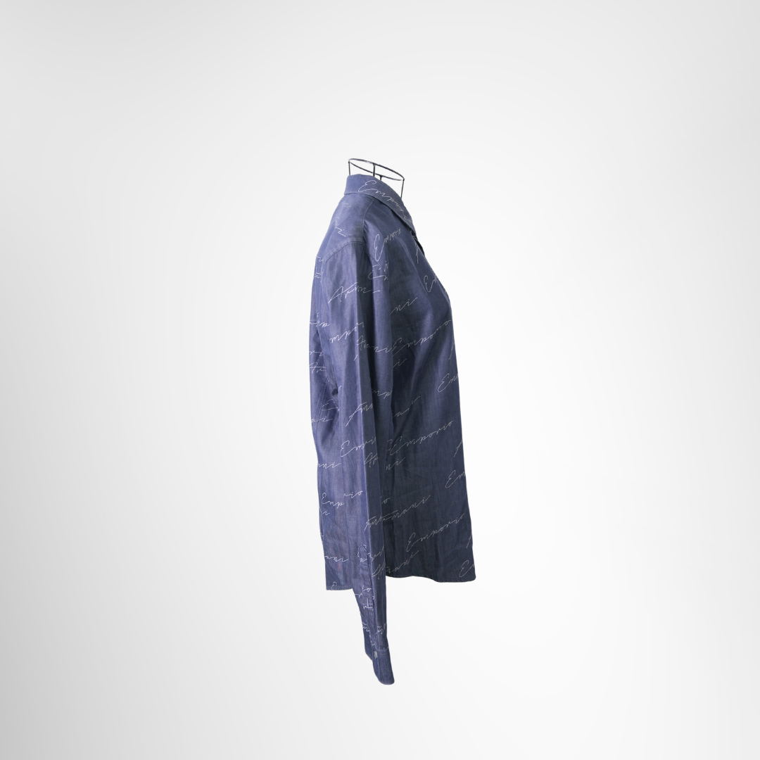 Emporio Armani Cotton Shirt Size M – Pre-Owned Luxury Apparel – Antonio & Co – Side View 