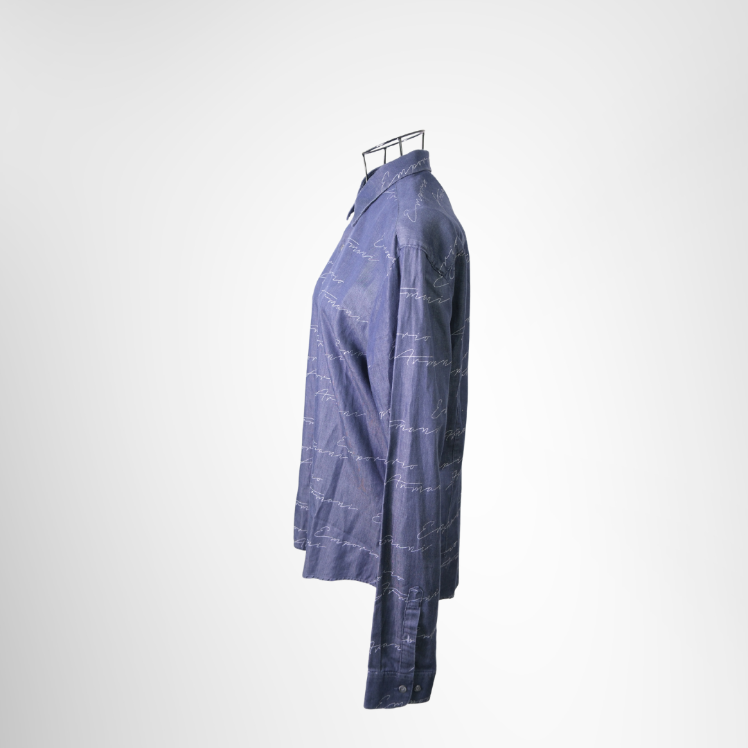 Emporio Armani Cotton Shirt Size M – Pre-Owned Luxury Apparel – Antonio & Co – Side view 2