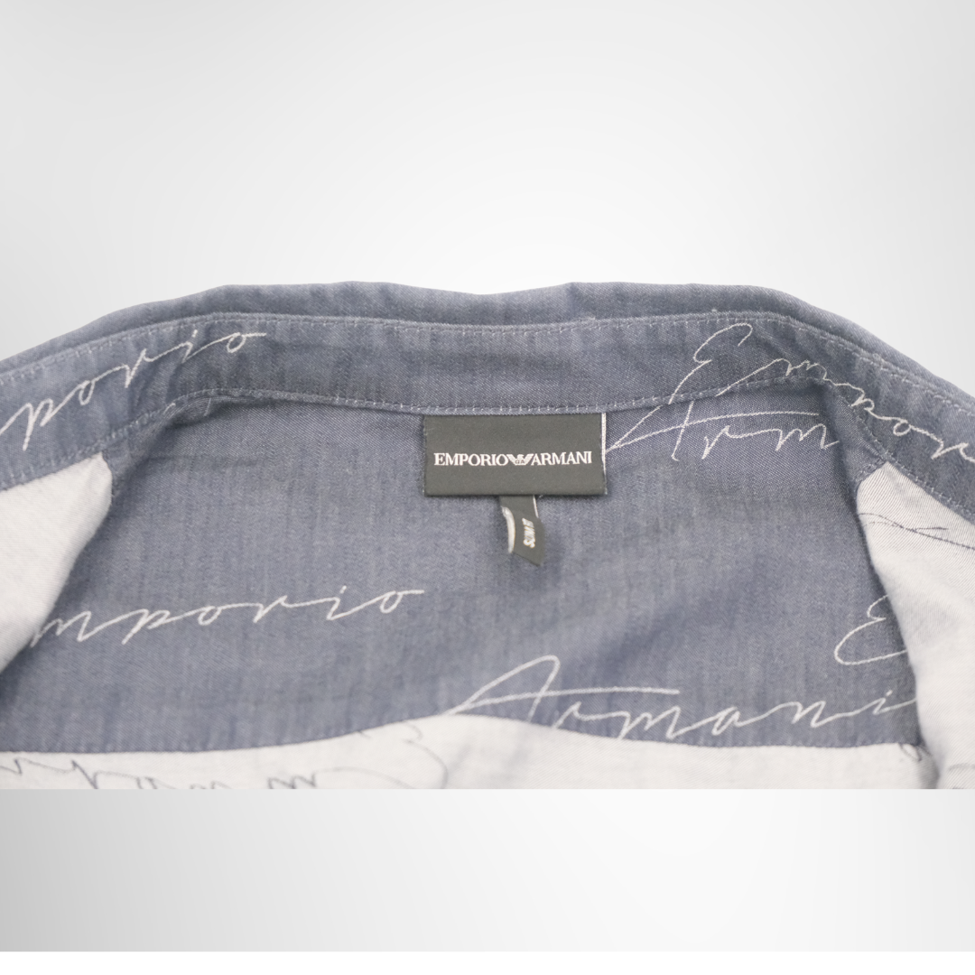 Emporio Armani Cotton Shirt Size M – Pre-Owned Luxury Apparel – Antonio & Co – tag