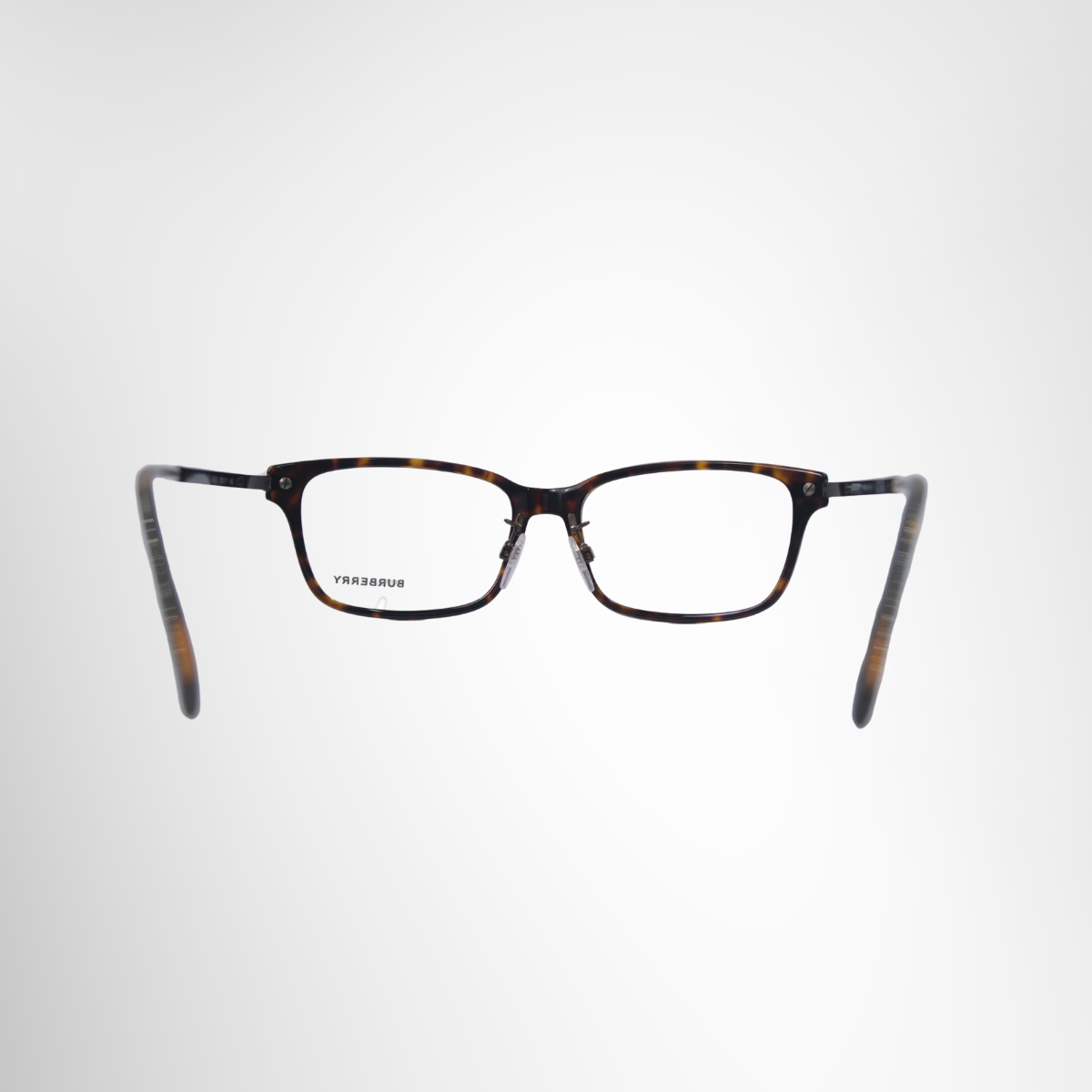 Burberry Dark Havana Rectangular Prescription Eyeglasses – Pre-Owned Luxury Brand Eyewear – Antonio & Co Back View