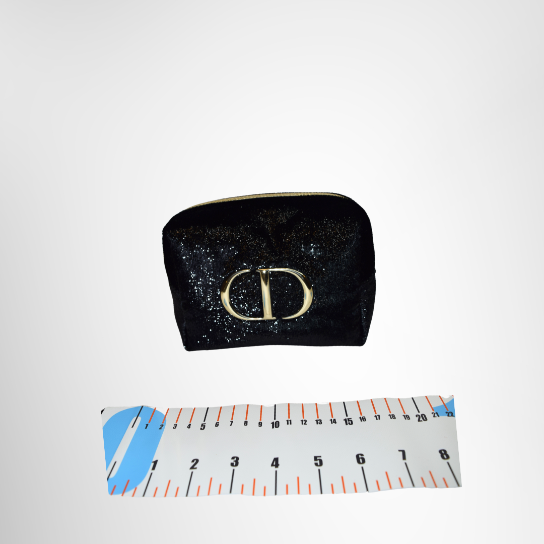 Dior Beauty Holiday Edition Cosmetic Makeup Pouch – Black Shimmer