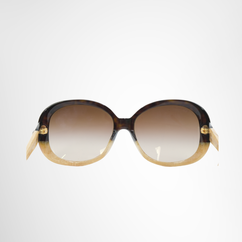 Two Tone Brown Beige Acetate Gradient Sunglasses