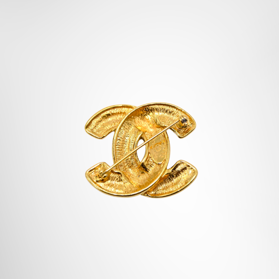 Matelasse Interlocking CC Logo Brooch