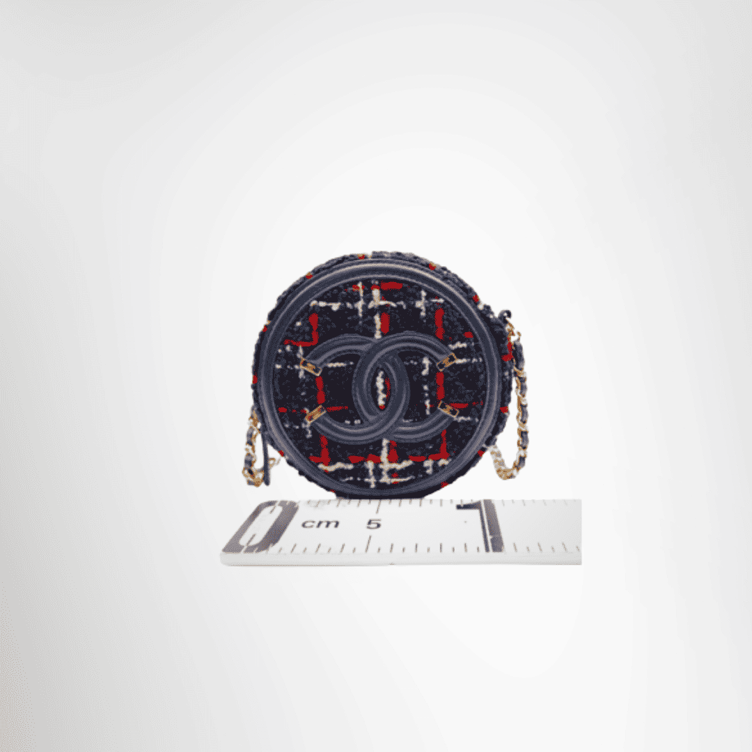 Chanel Tweed Filigree Round Bag
