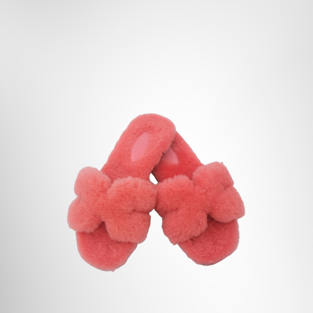 Oran Sandals in Bright Pink Woolskin