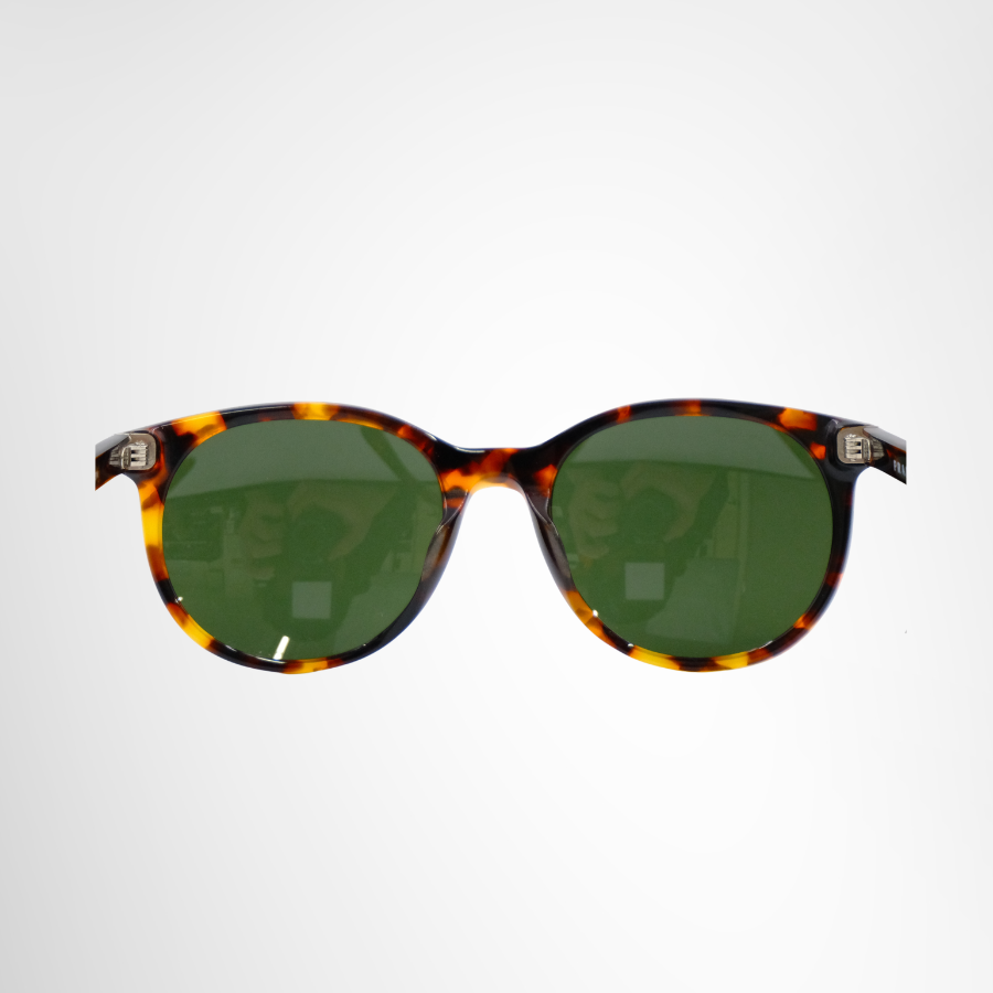 Prada Tortoiseshell Round Sunglasses with Green Lenses – Size 145