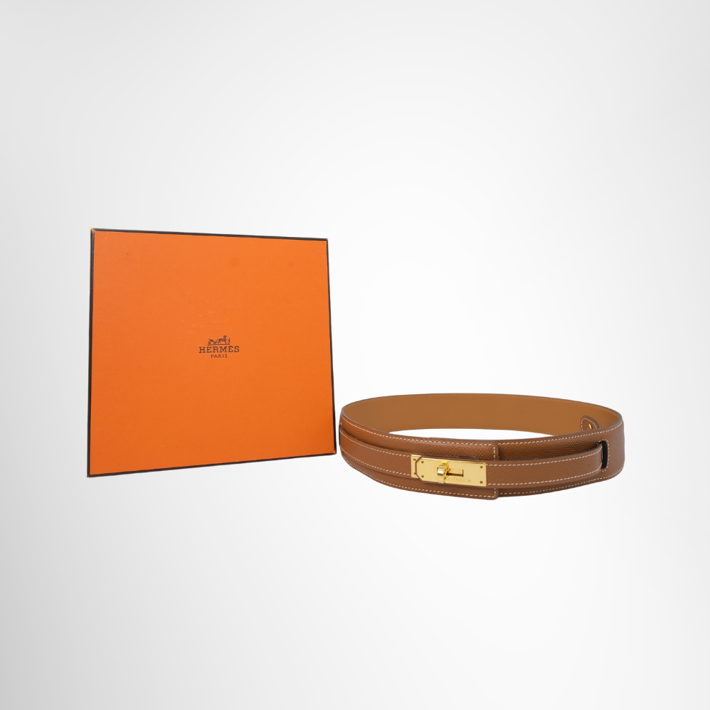 Kelly Belt Gold Epsom Leather