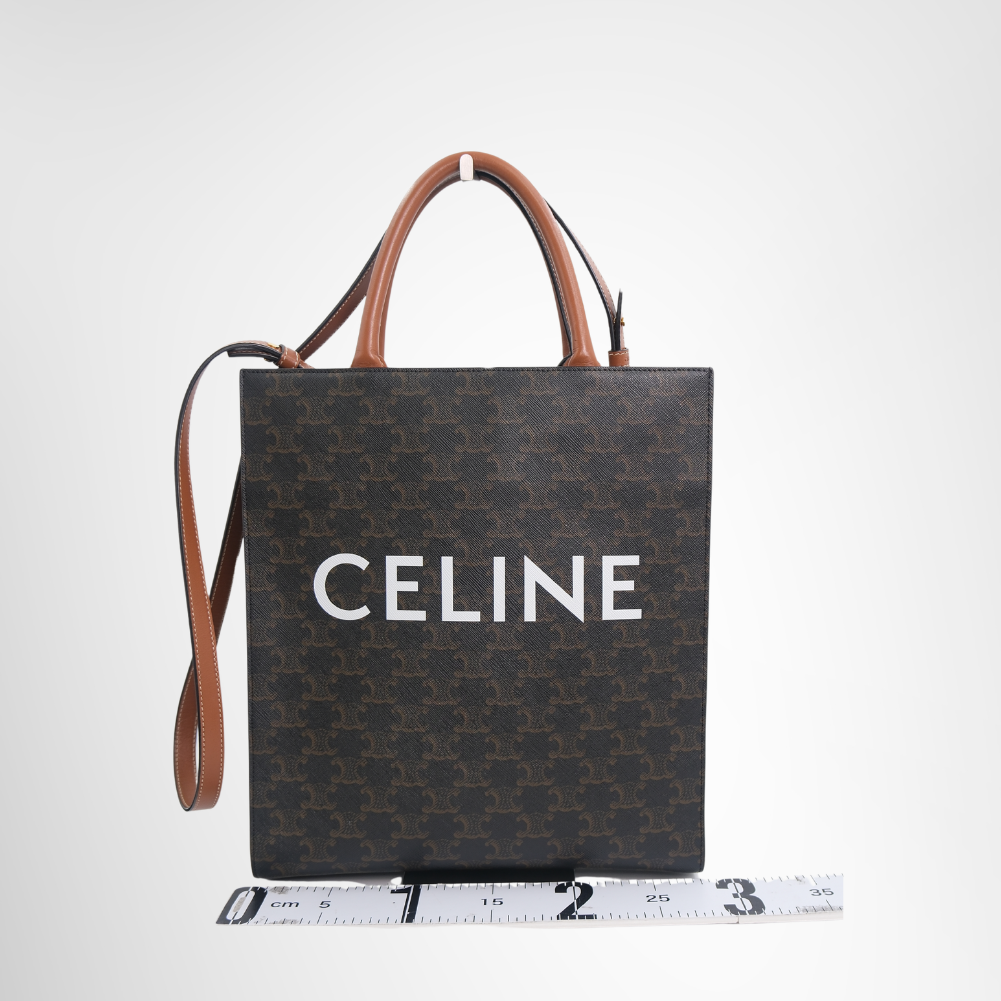 Vertical Cabas Tote Bag in Triomphe Coated Canvas