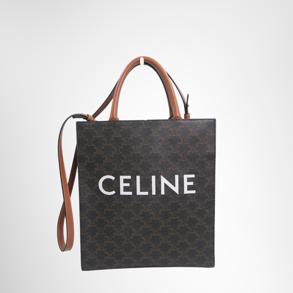 Vertical Cabas Tote Bag in Triomphe Coated Canvas