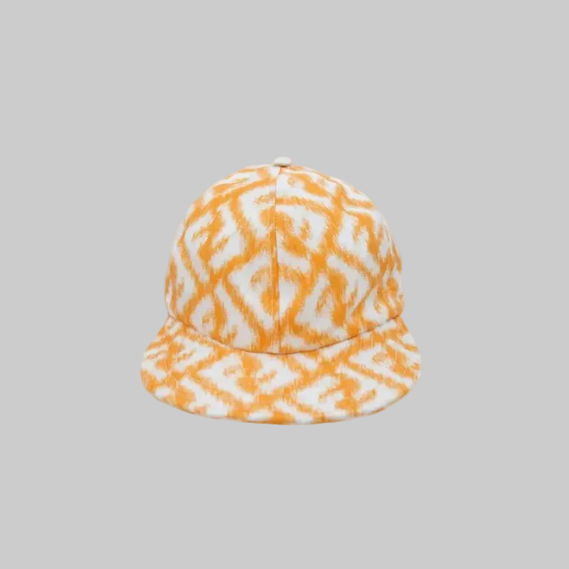 FENDI All-Over FF in White and Orange Cap