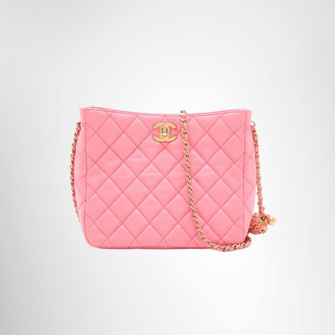 Small Hobo Lambskin Chain Shoulder Bag