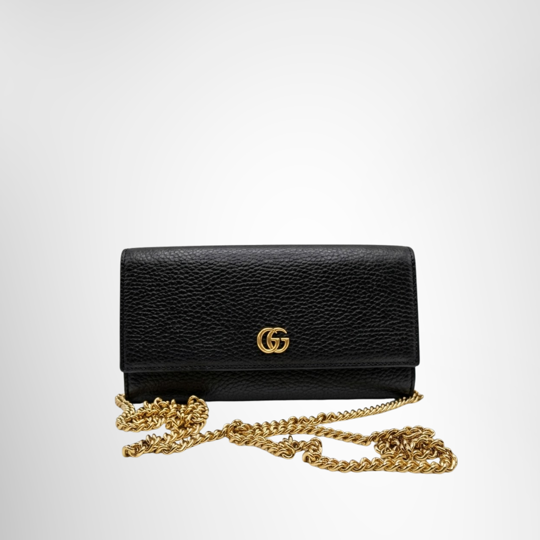GG Marmont Leather Chain Wallet
