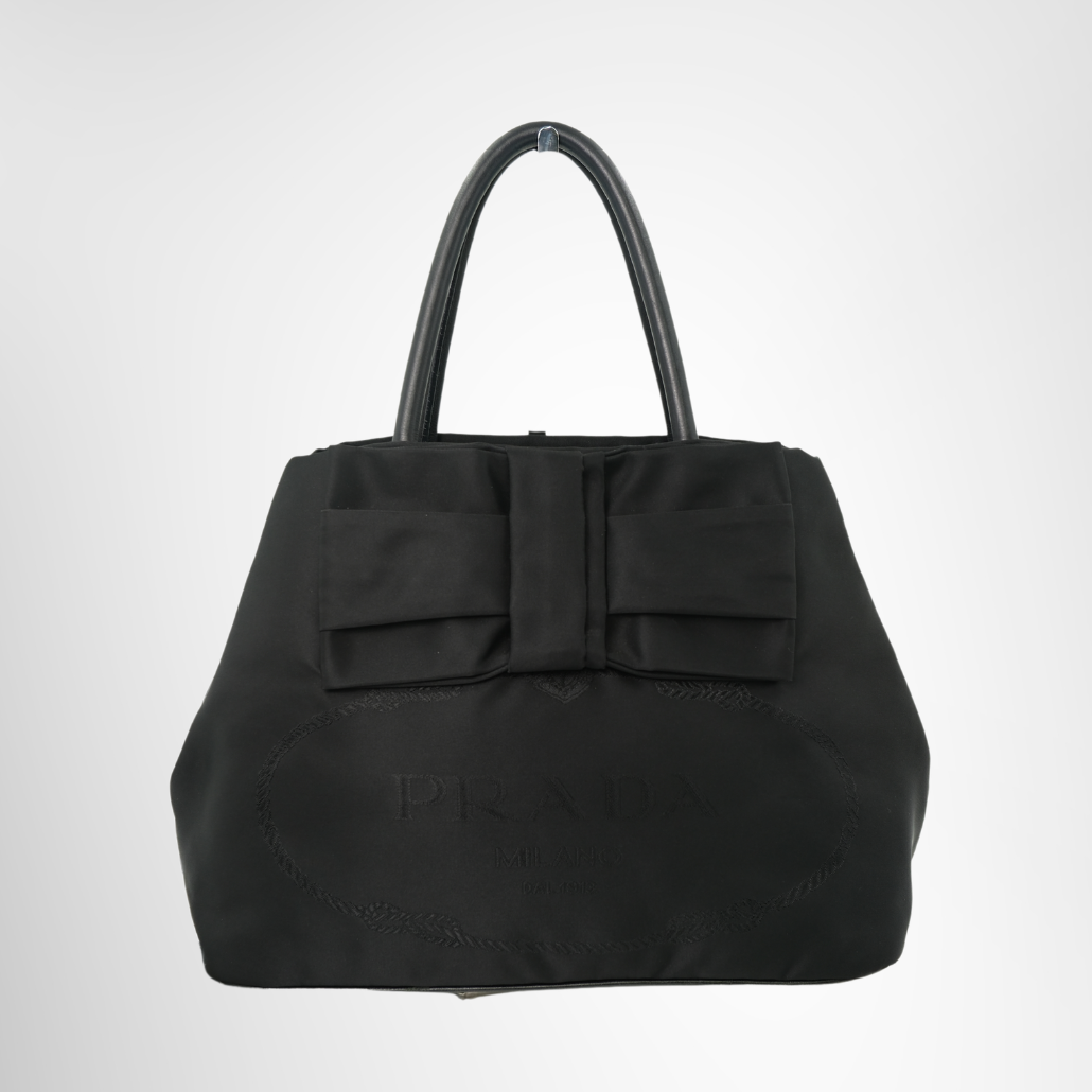 Tessuto Nylon Convertible Bow Handbag