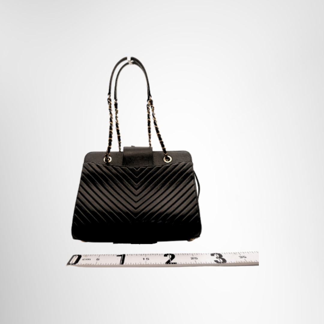 Chevron V-Stitch Chain Tote