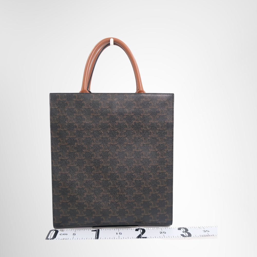 Vertical Cabas Tote Bag in Triomphe Coated Canvas