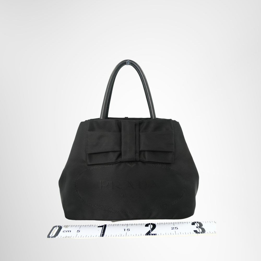 Tessuto Nylon Convertible Bow Handbag