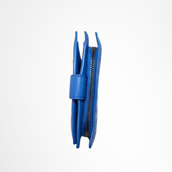 Intrecciato Blue Woven Leather Bifold Wallet