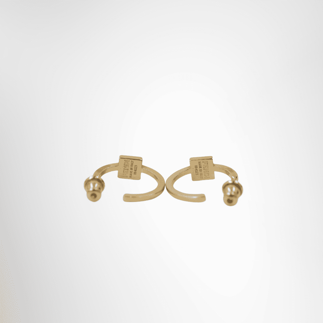 Fendi FF Logo Hoop Earrings – Pre-Owned Luxury Accessories – Antonio & Co Back View