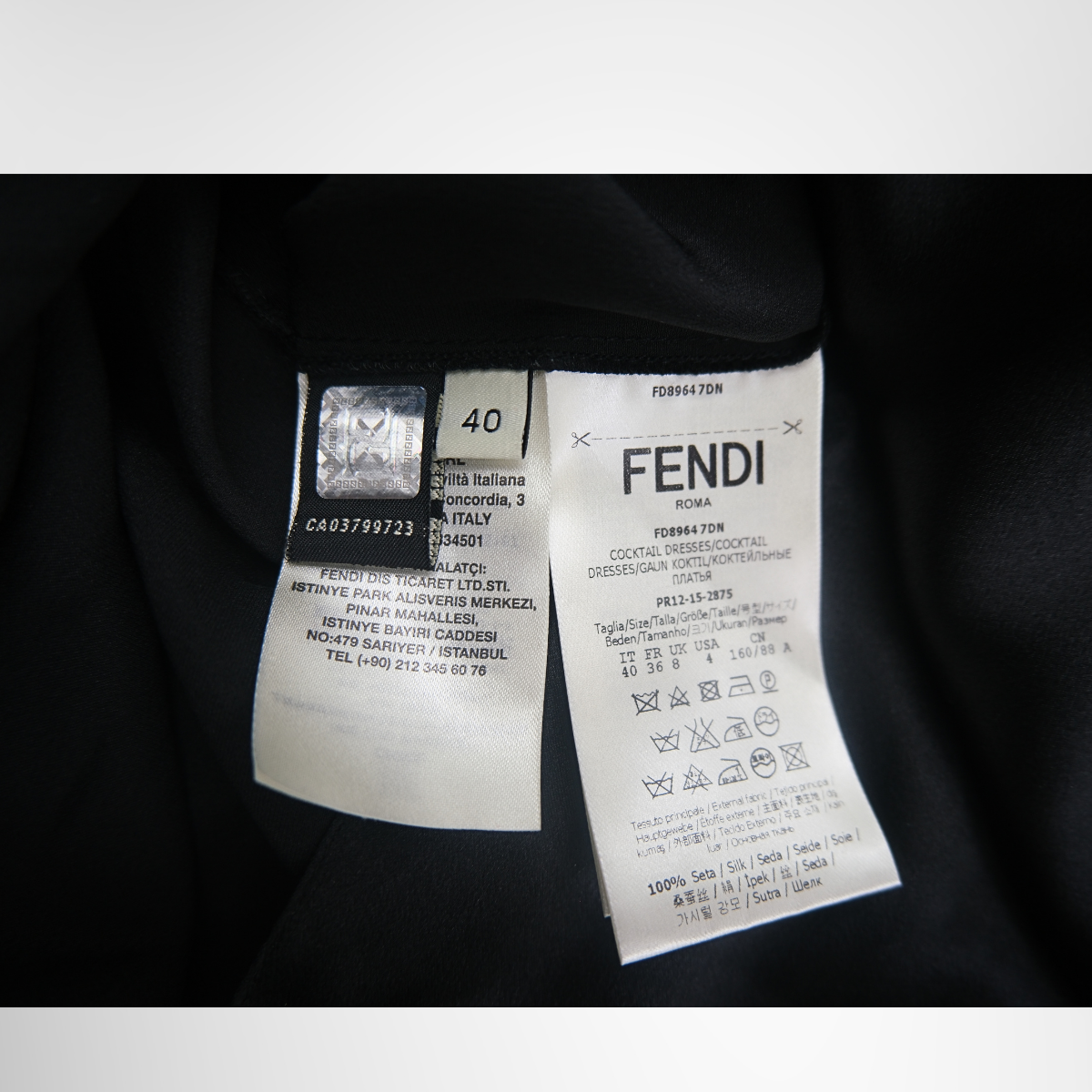 Fendi Maxi Dress Black – Pre-Owned Luxury Brand Apparel – Antonio & Co Tag 2