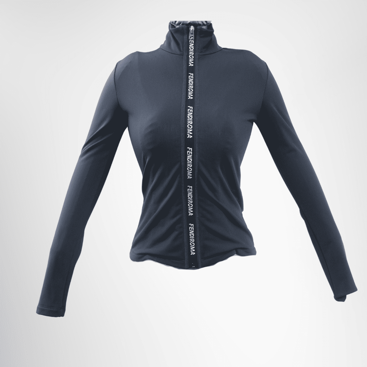 Fendi Logo Zip Jacket – Black, Size 38