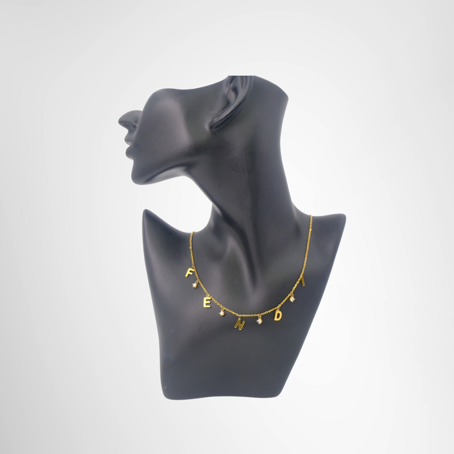 Fendi Logo Embellished Necklace – Pre-Owned Luxury Accessory – Antonio & Co – Front View