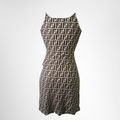 Fendi Preowned Luxury Apparel Vintage Zucca Dress Back View