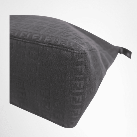 Fendi Black Zucchino Canvas Tote Bag – Black