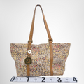 Fendi Preowned Luxury Bag Colorful Floral Print Canvas Zucchino Tote Bag Front View 2