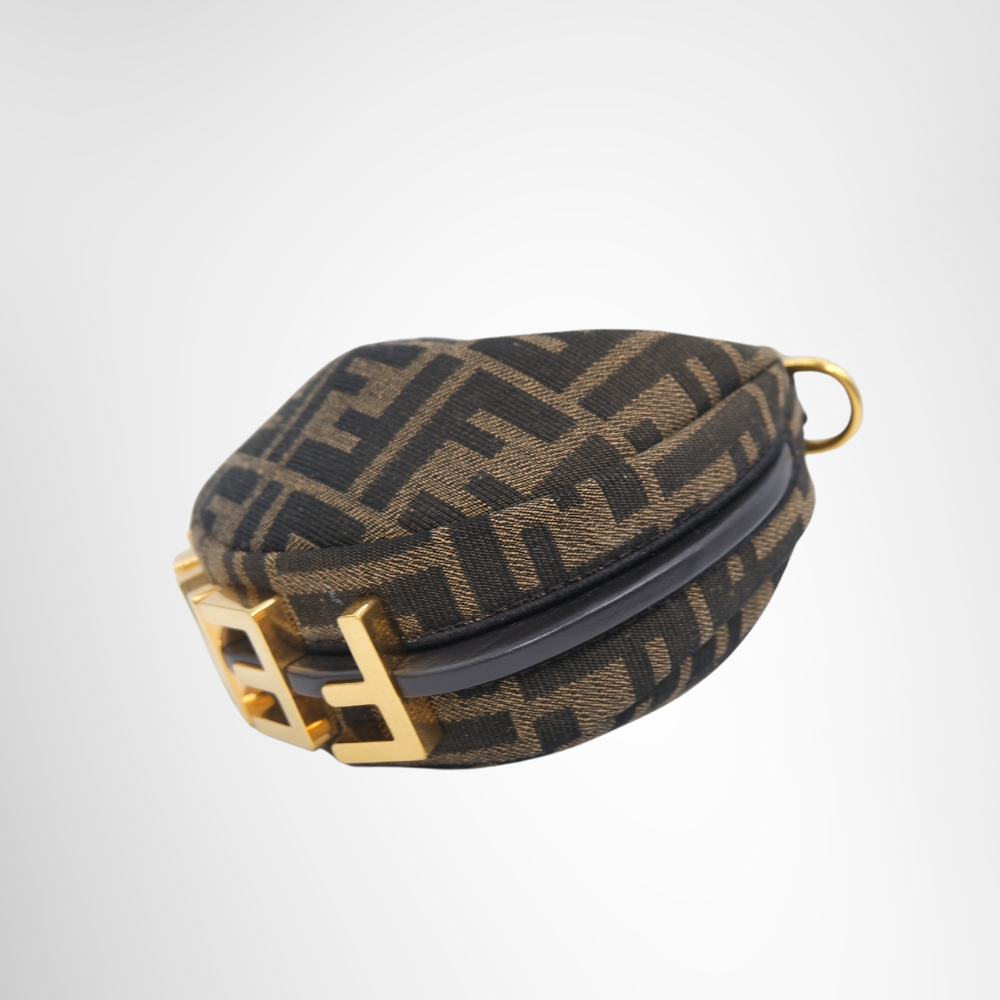 Fendi Preowned Luxury Bag Fendigraphy Mini Hobo Bag Bottom View 3