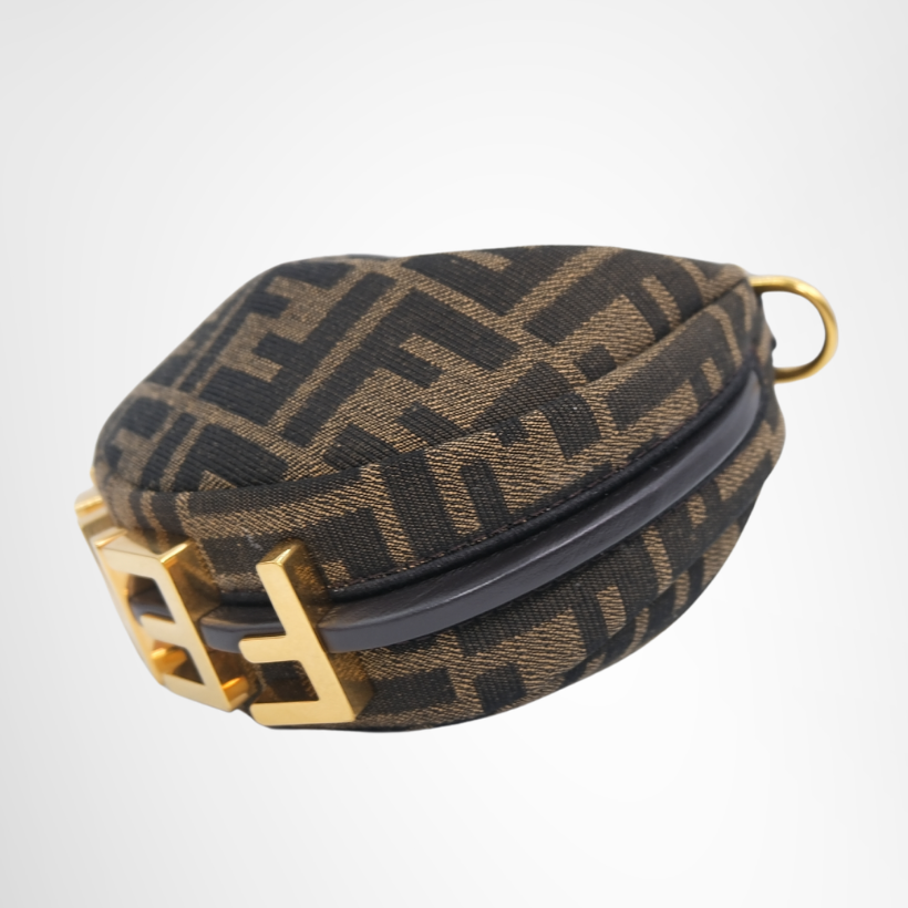 Fendi Preowned Luxury Bag Fendigraphy Mini Hobo Bag Bottom View 3