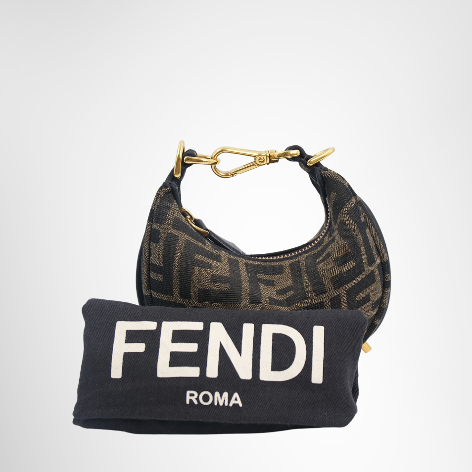 Fendi Preowned Luxury Bag Fendigraphy Mini Hobo Bag Front View 2