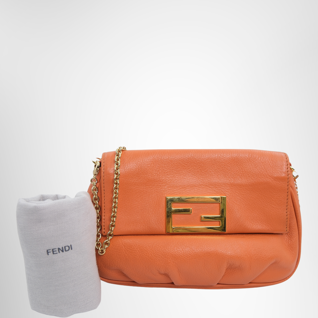 Fendi Preowned Luxury Bag Fendista Pochette Crossbody Front View 2