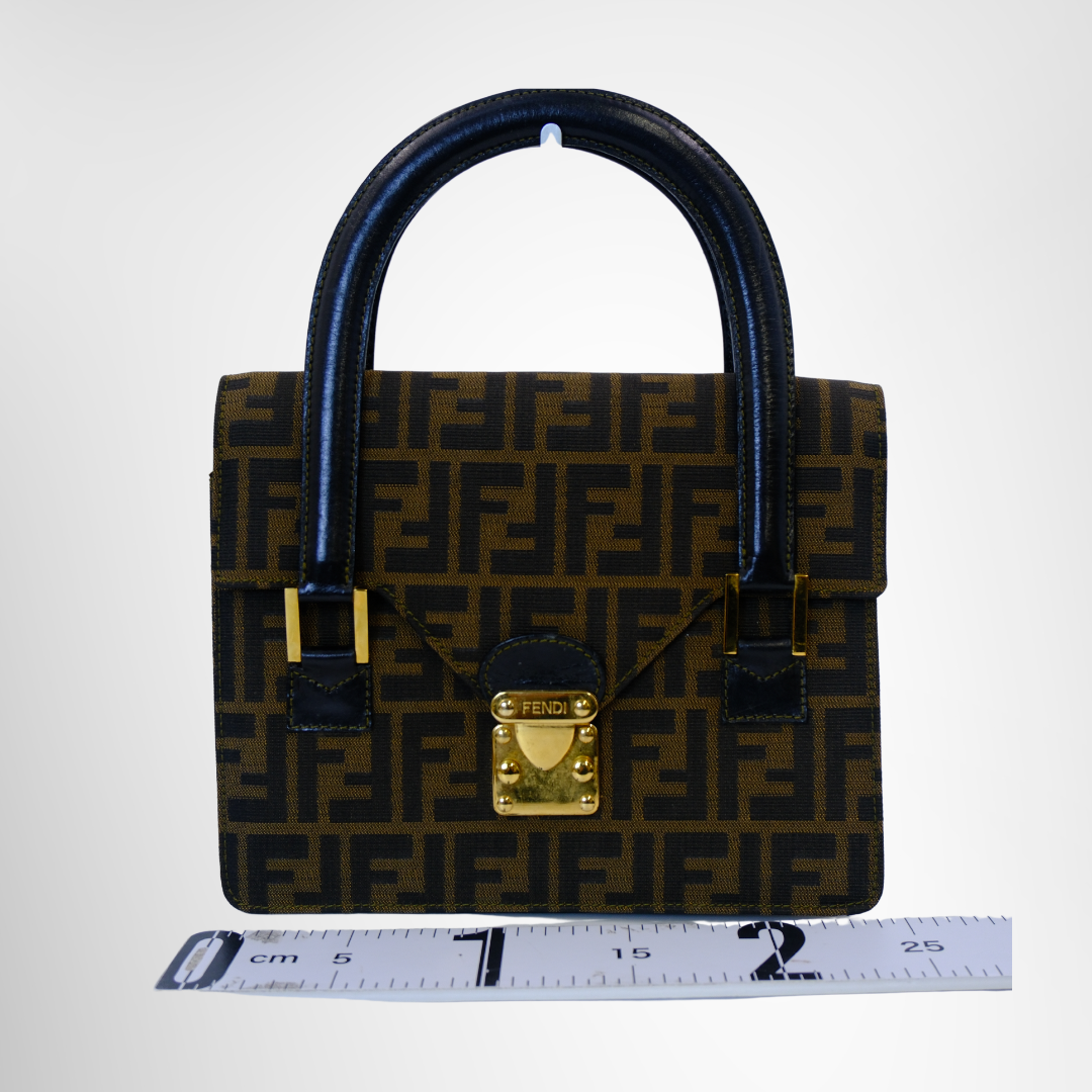 Fendi Preowned Luxury Bag Zucca Handbag Front View