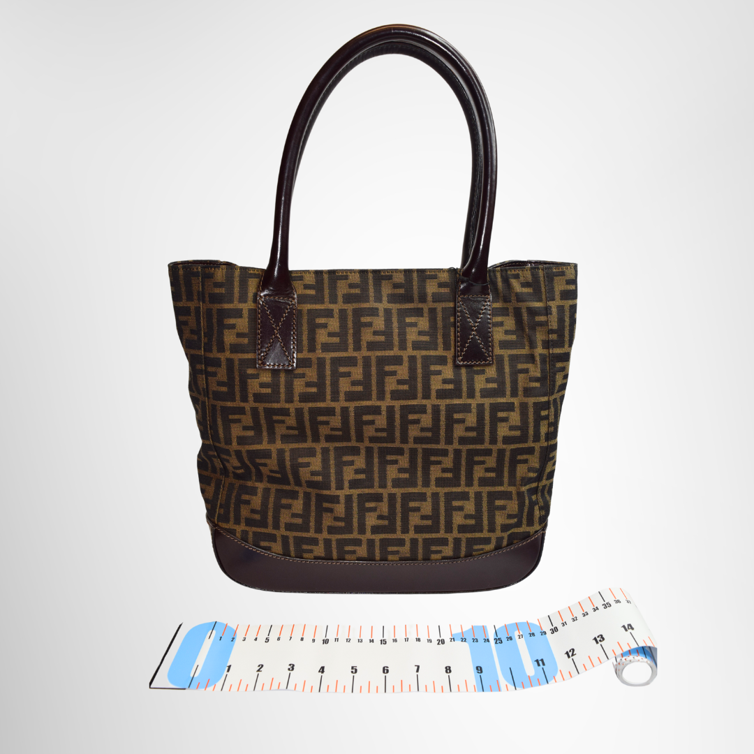Fendi Preowned Luxury Bag Zucca Pattern Tote Bag Front View 2