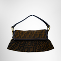 Fendi Preowned Luxury Bag Zucca Shoulder Bag Front View