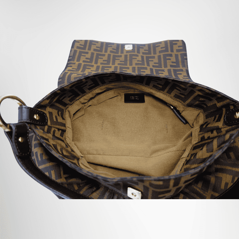 Fendi Preowned Luxury Bag Zucca Shoulder Bag Interior View