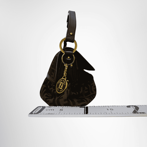 Fendi Preowned Luxury Bag Zucca Shoulder Bag Side View