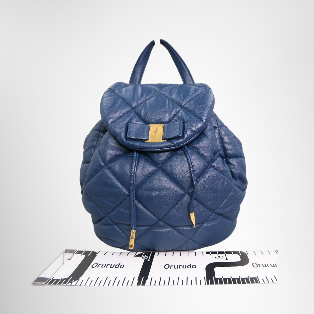 Salvatore Ferragamo Quilted Leather Backpack –  Blue
