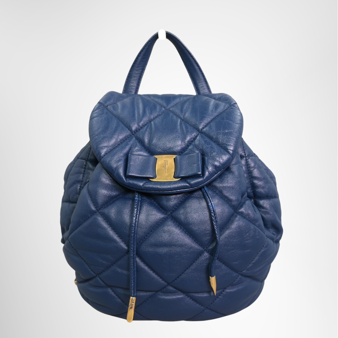 Salvatore Ferragamo Quilted Leather Backpack –  Blue