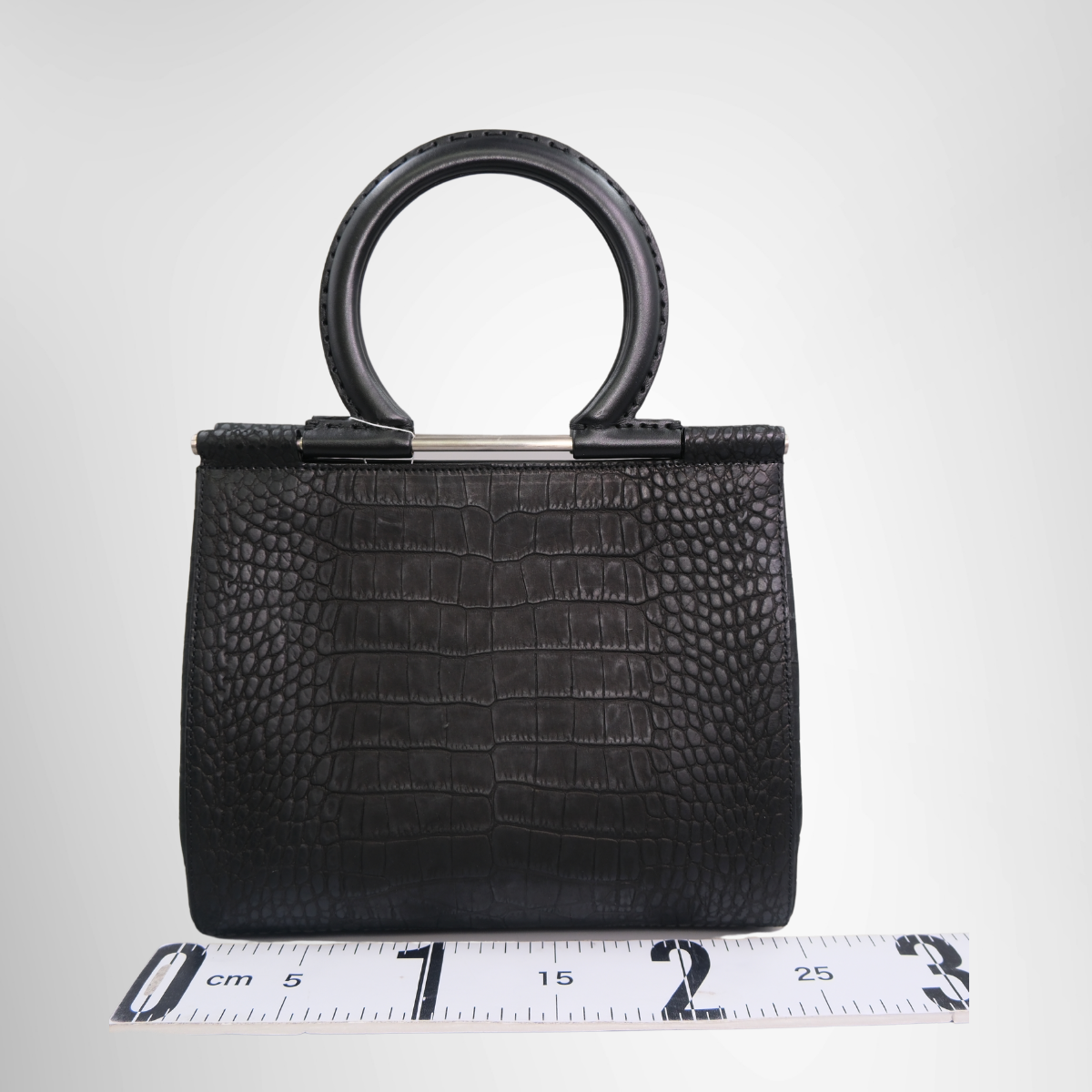 Gancini Handbag in Croc Embossed